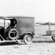 Robert Goddard tows a rocket to the launching tower behind a Model A Ford truck near Roswell, New Mexico circa 1931 (NASA)